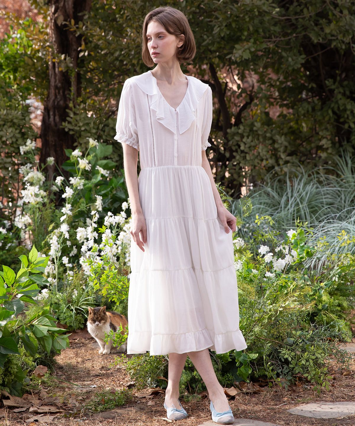 제이마크뉴욕(JMARKNEWYORK) Romantic shirring dress - White