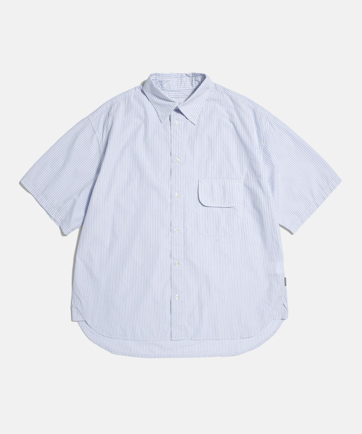 에스피오나지(ESPIONAGE) Vintage Stripe Flap Pocket S/S Shirt White