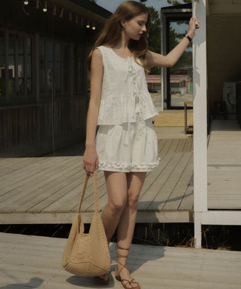 Shirring volume skirt TISU02SK01_Ivory