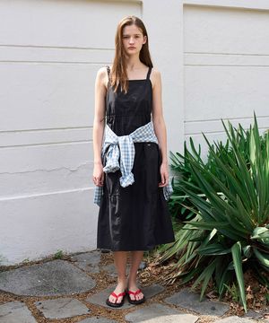 우먼 레이어드 슬리브리스 원피스 Black