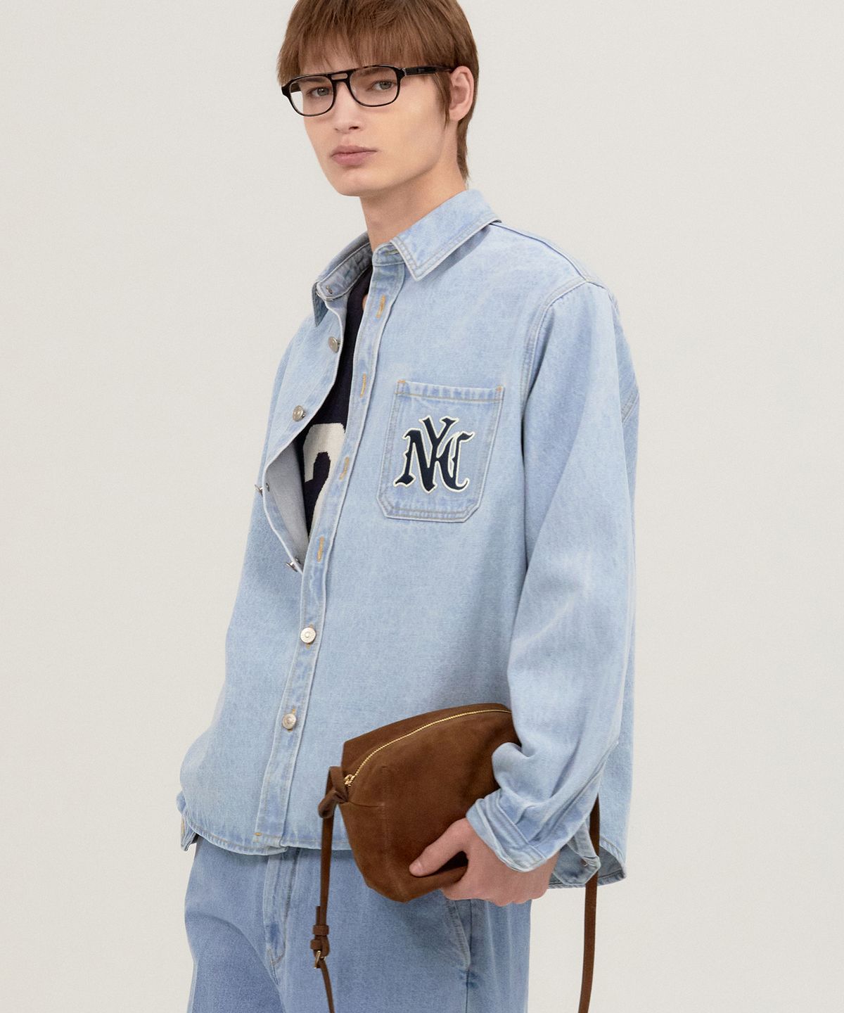 노앙(NOHANT) NYC WASHED DENIM SHIRKET LIGHT BLUE