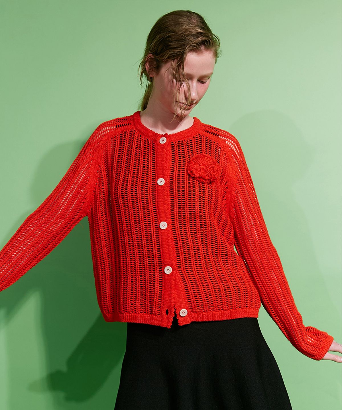 매기(MAGGIE) Crochet  Jacket (Red)