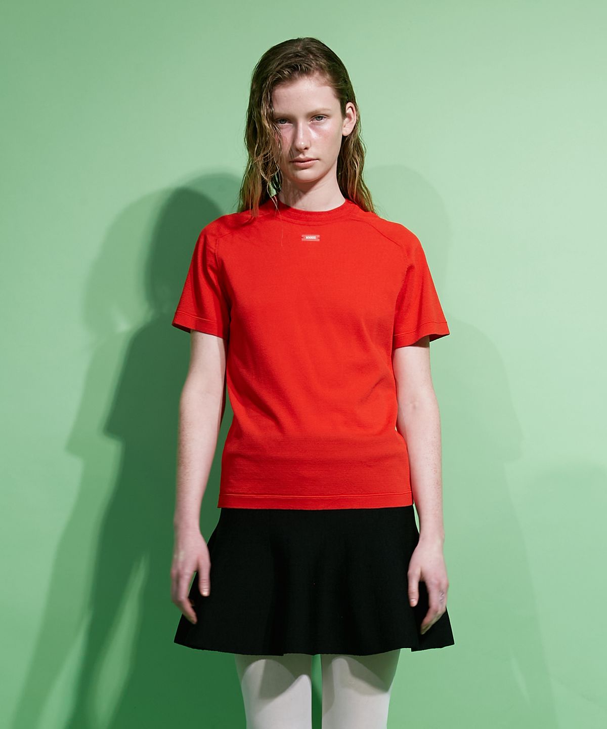 매기(MAGGIE) Shiny Half Sleeve (Red)