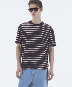 STRIPE BASIC SHORT SLEEVE T-SHIRT NAVY