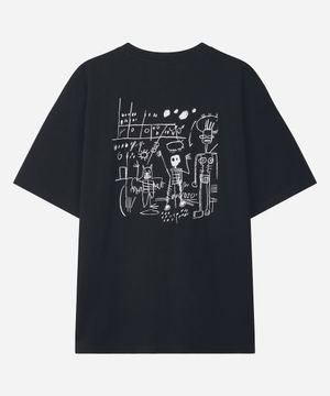 바스키아 SKELETON 백 프린팅 아트워크 반팔티셔츠 BPBTS282M