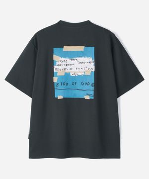 바스키아 BIRD OF GOD 백 프린팅 아트워크 반팔티셔츠 BPBTS283M