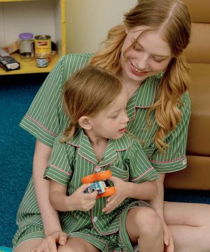 [2SET] 실크핏 웬즈데이 반팔 패밀리 잠옷 세트