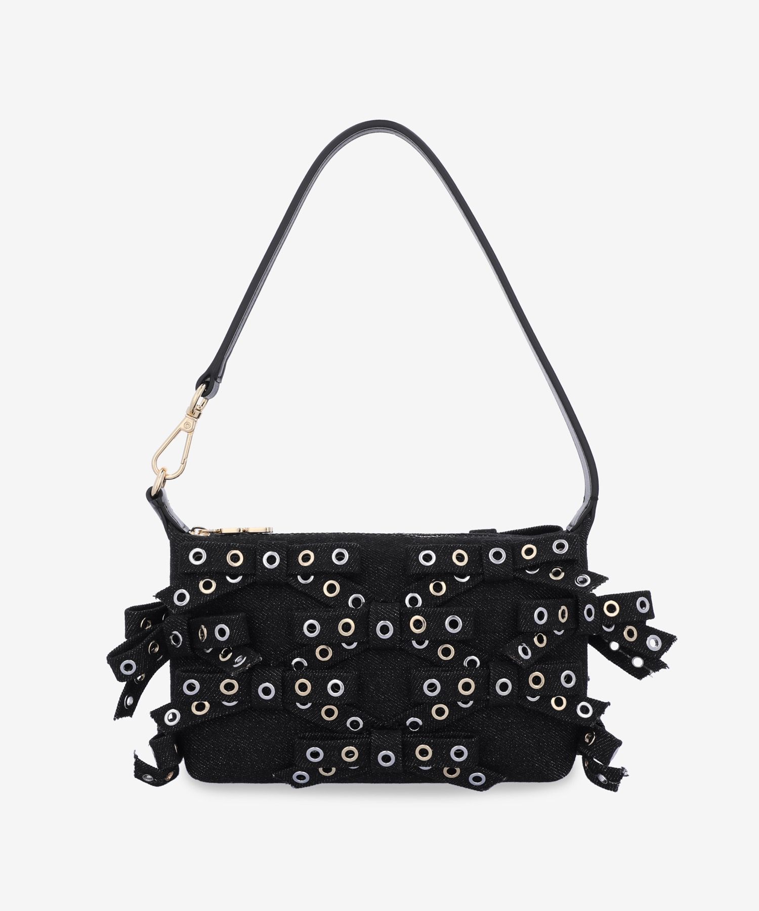 MUSINSA | GANNI Small Butterfly Bow Eyelet Mix Denim Tote