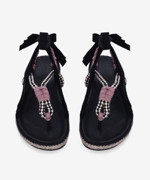 집사 스트랩 플랫 샌들 - 블랙 / SD0225FAC1B07S01BK