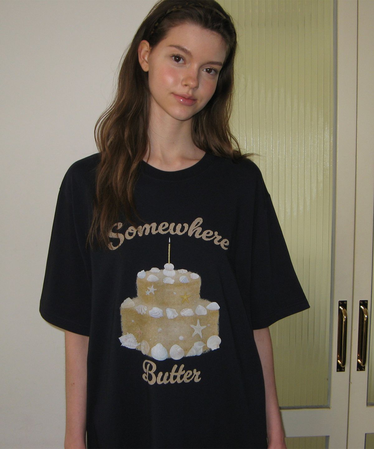 썸웨어버터(SOMEWHEREBUTTER) Sand Cake Top - Navy