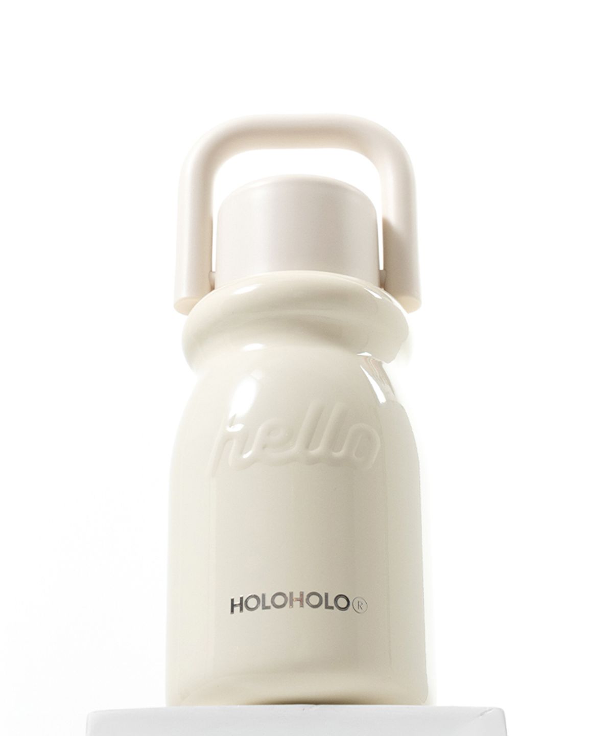 홀로홀로(HOLOHOLO) 밀크 원터치 보온병 텀블러 430ml  아이보리