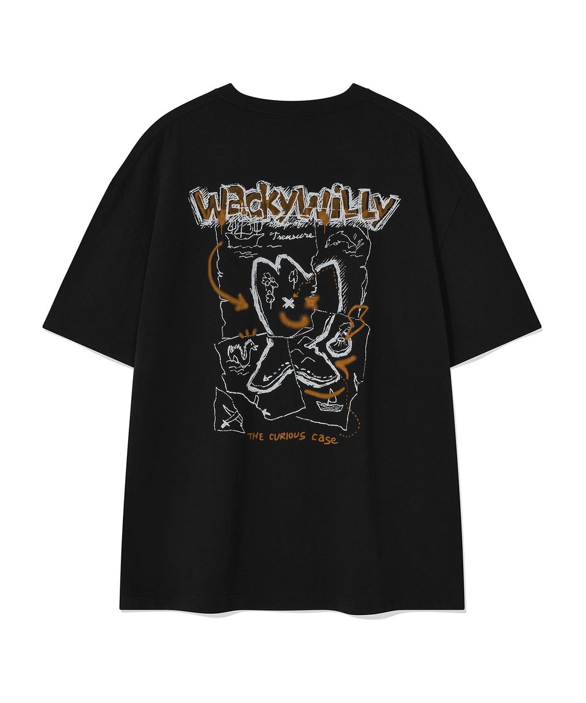 와키윌리(WACKY WILLY) 키키 아일랜드 그래픽 반팔 티셔츠 블랙