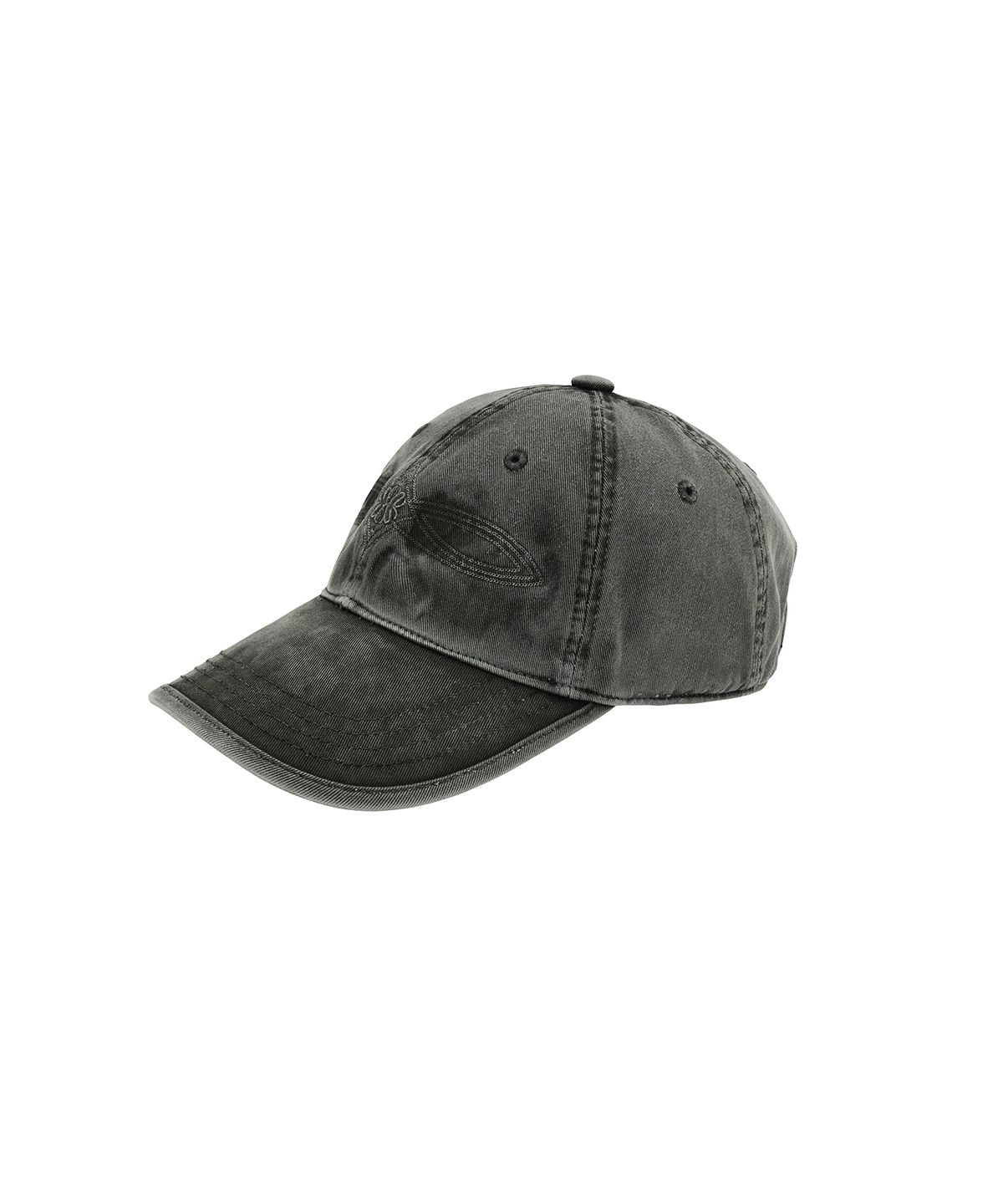 언지미크(UNGIMMICK) EMBROIDERED PIGMENT WASHED CAP (CHARCOAL)