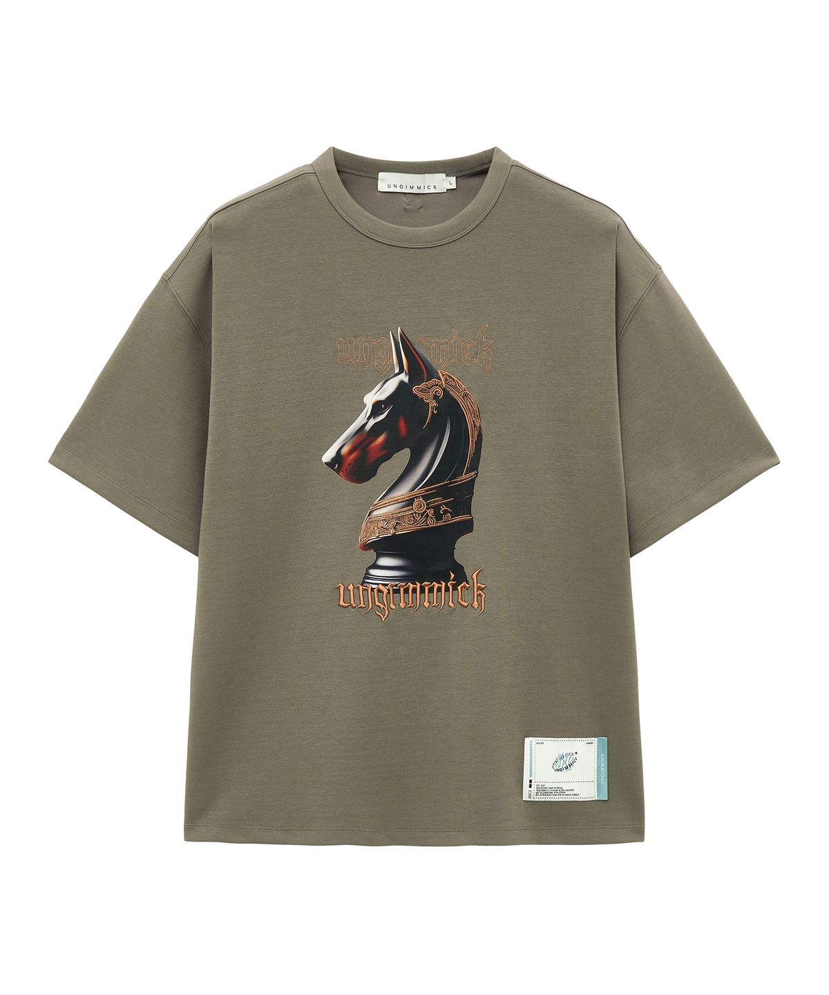 언지미크(UNGIMMICK) DOBERMAN KNIGHT T-SHIRT (GRAY)