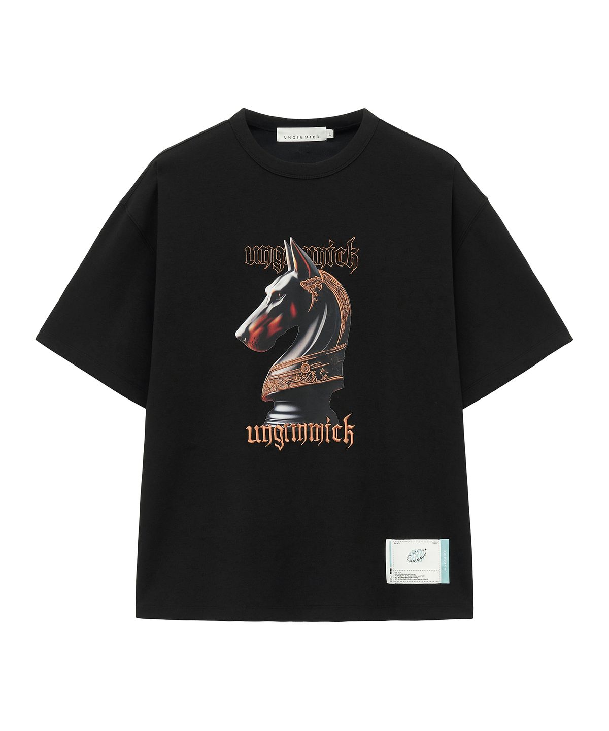 언지미크(UNGIMMICK) DOBERMAN KNIGHT T-SHIRT (BLACK)
