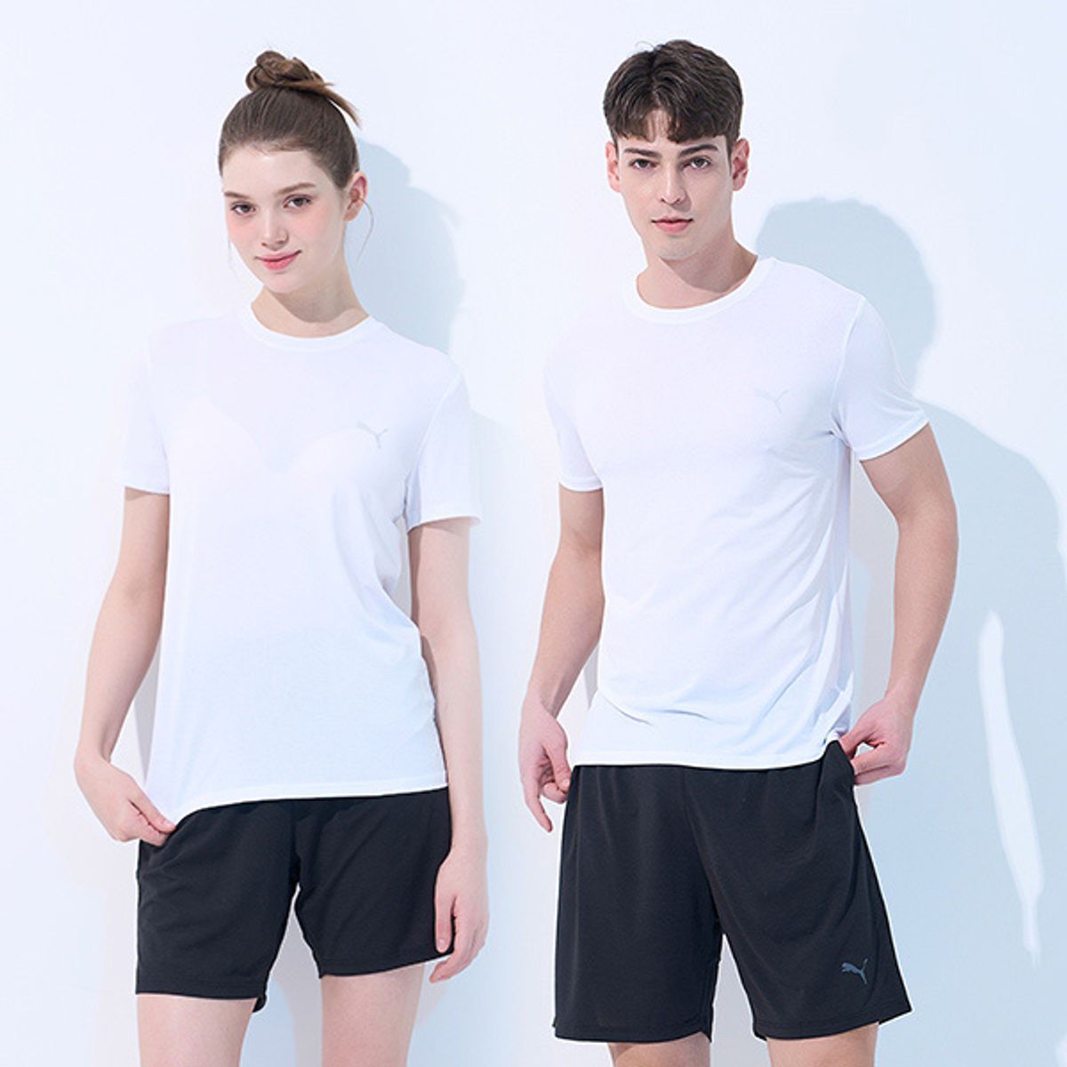 푸마 바디웨어(PUMA BODYWEAR) [SET] 프레쉬 컴포터블 홈웨어 화이트&블랙