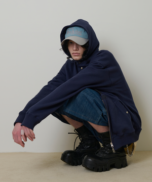 Rockstar cat Nylon cap (Sky Blue/Light Grey)