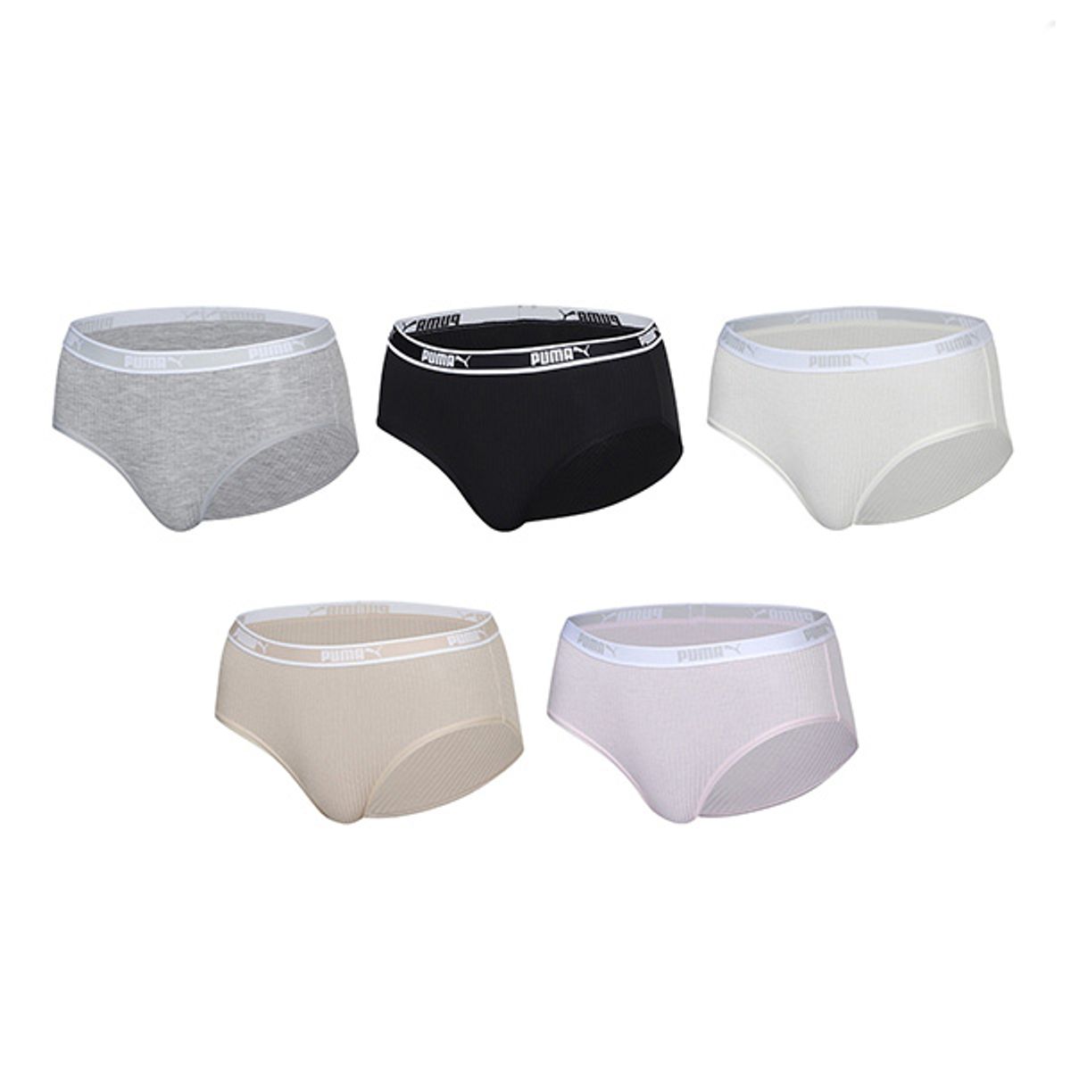 푸마 바디웨어(PUMA BODYWEAR) [5PACK] 여성 데일리 뉴트럴 톤 삼각팬티