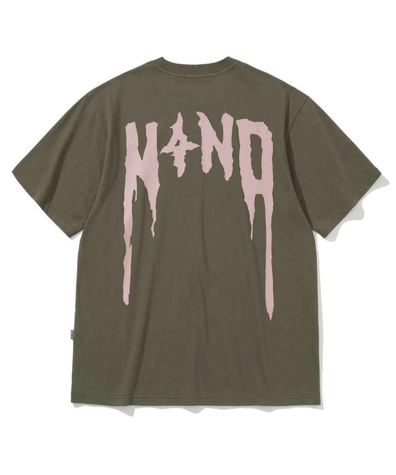 N4ND Drip Logo T-Shirts - Khaki