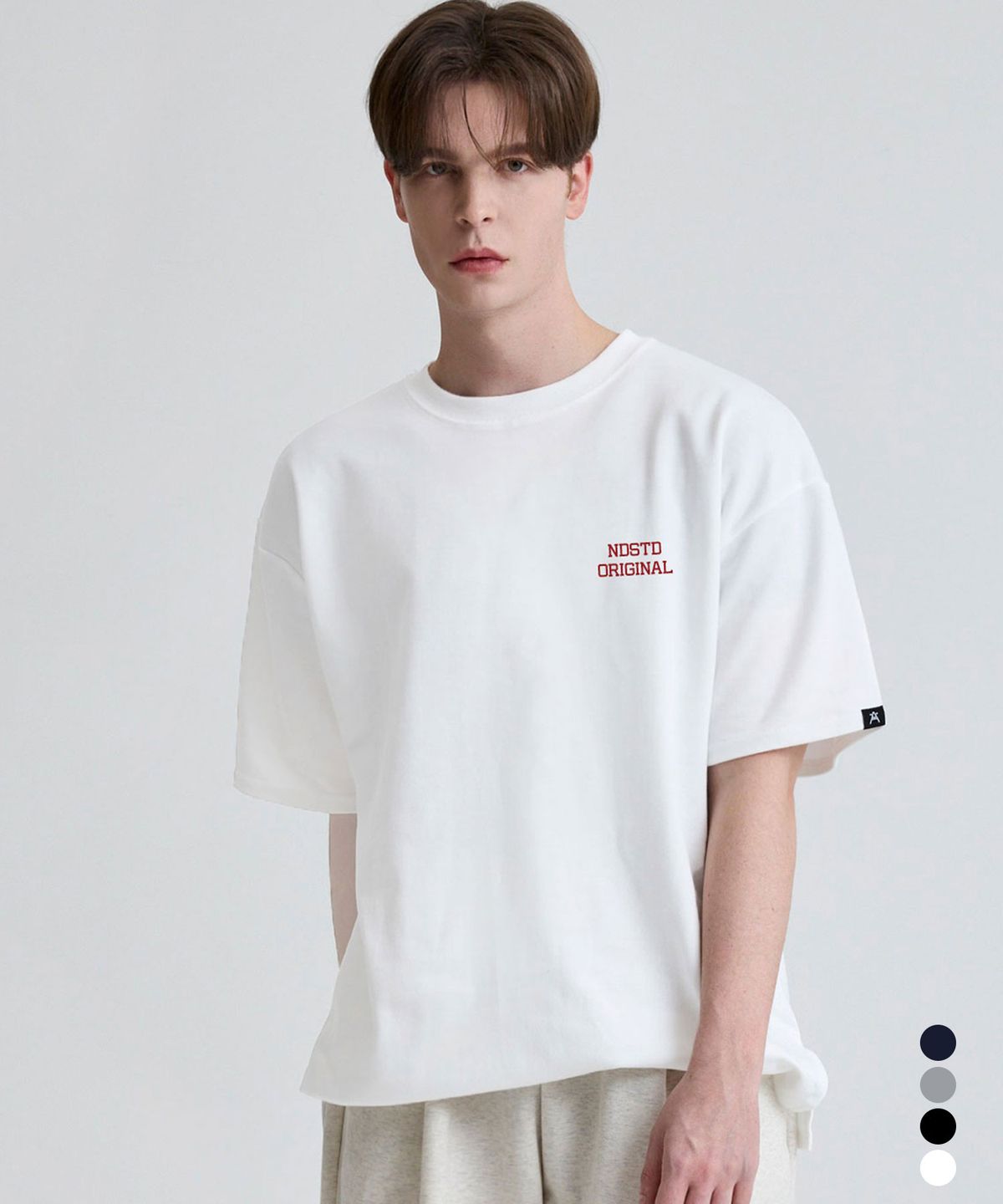 난데(NANDE) NDST 심플 레터링 오버핏 반팔티셔츠 4color