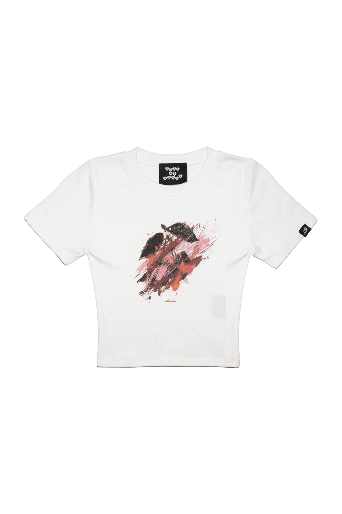 위드노쇼어(WITHNOSHORE) Juicy Mess Crop Tee - white
