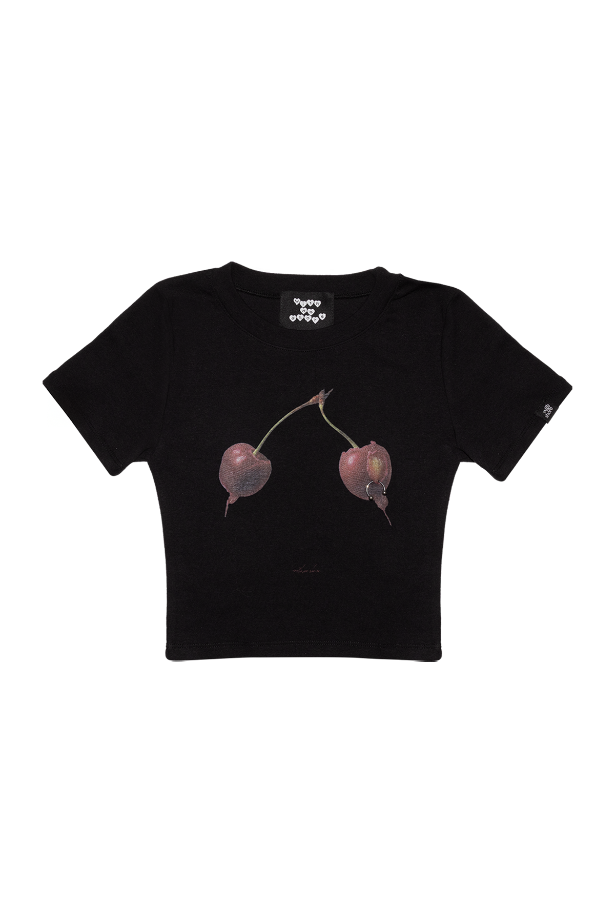 위드노쇼어(WITHNOSHORE) Cherry Scar Crop Tee -black