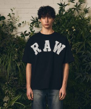 RAW sketch half T-shirts black
