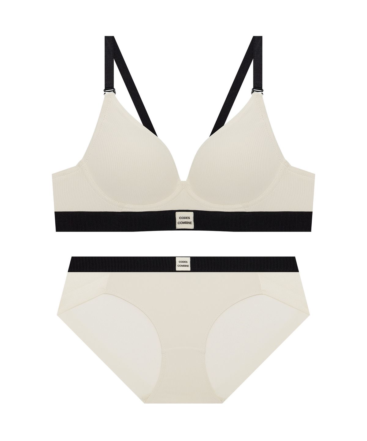 코데즈컴바인 이너웨어(CODES COMBINE INNERWEAR) 드리밍 볼륨 노와이어 햄팬티 세트_크림