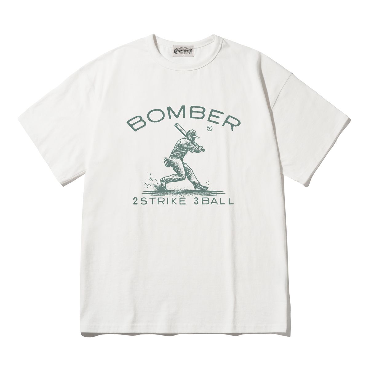 빈웨드(VINWUED) BOMBER 2Strike 3Ball 봄버 풀카운트 아이보리 세미오버핏 티셔츠