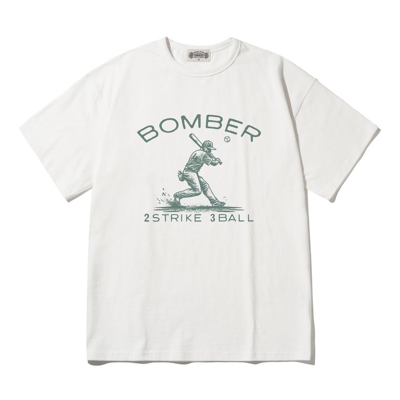BOMBER 2Strike 3Ball 봄버 풀카운트 아이보리 세미오버핏 티셔츠