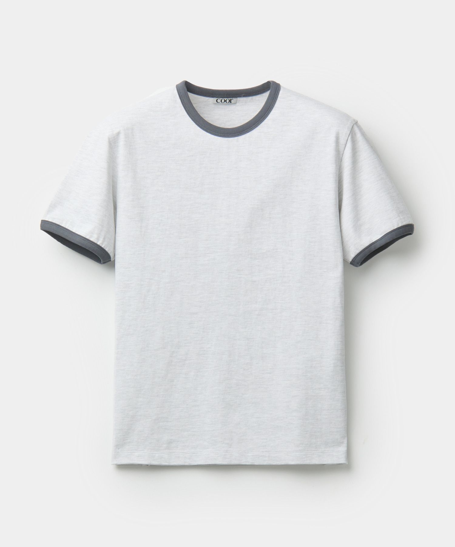 Tシャツ・カットソー COVERNAT Chain Lettering Ringer T-Shirt Melange Grey MUSINSA | COOR Cotton Ringer T-shirt (Melange Grey)