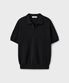 HARD TWIST SPREAD POLO HALF KNIT [BLACK]