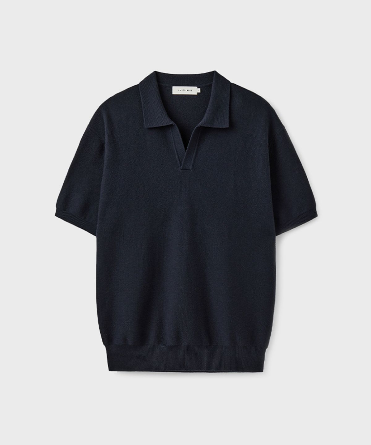 유니온블루(UNION BLUE) HARD TWIST SPREAD POLO HALF KNIT [INK NAVY]
