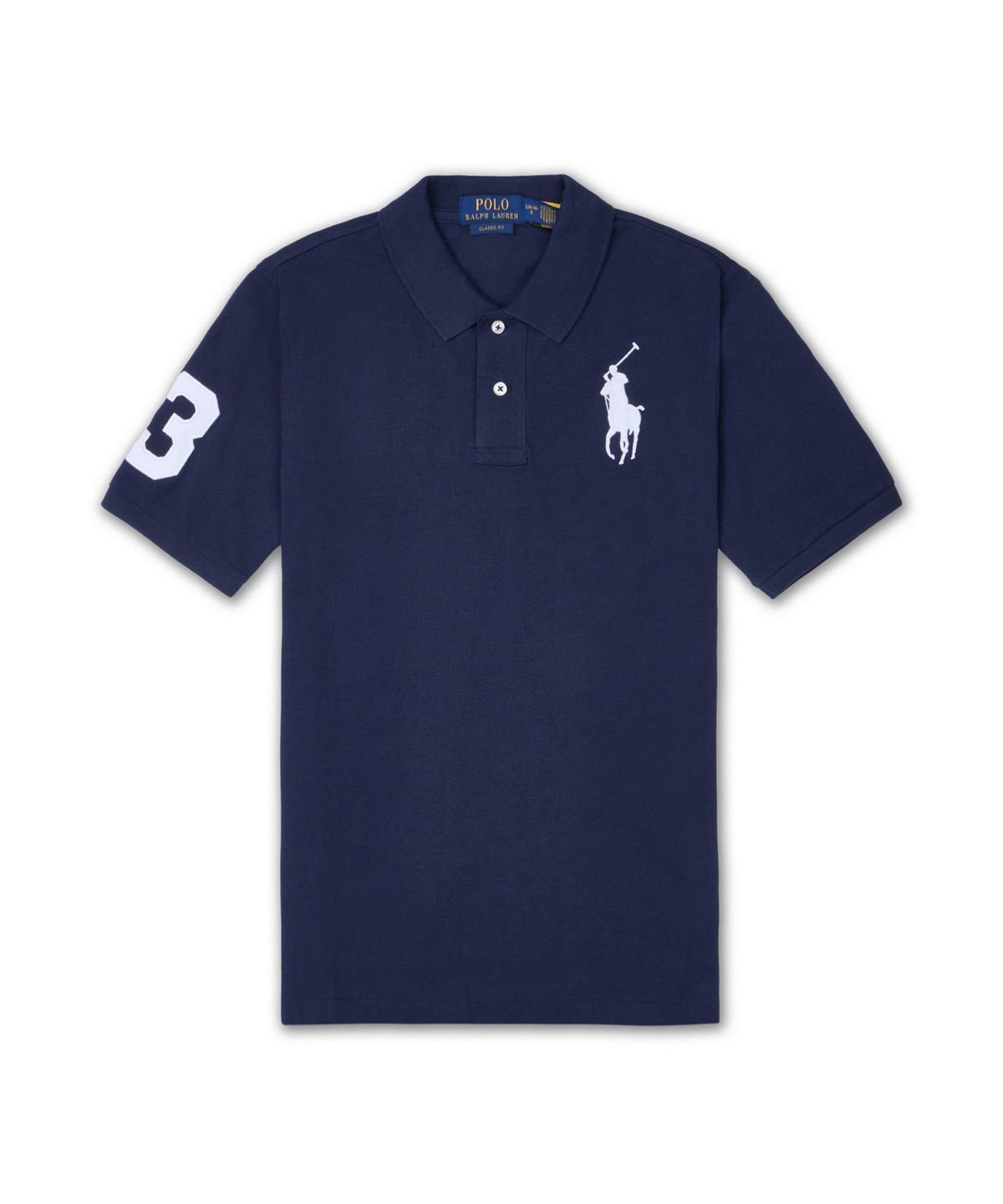 폴로 랄프 로렌 칠드런(POLO RALPH LAUREN CHILDREN) 빅 포니 코튼 메시 폴로 셔츠-네이비