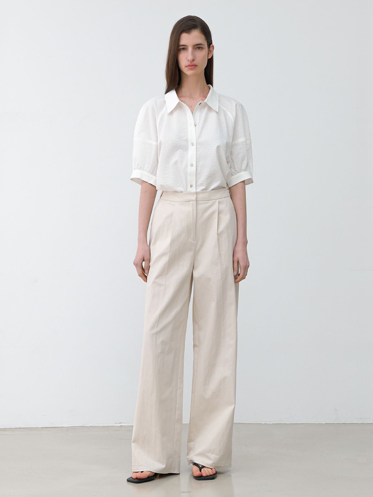아틀리에 나인(ATELIER NAIN) WAIST DOUBLE STRAP TUCK PANTS(PT-5642)