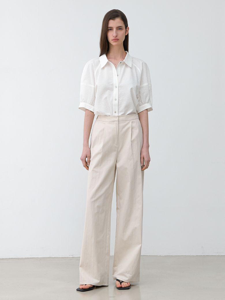WAIST DOUBLE STRAP TUCK PANTS(PT-5642)