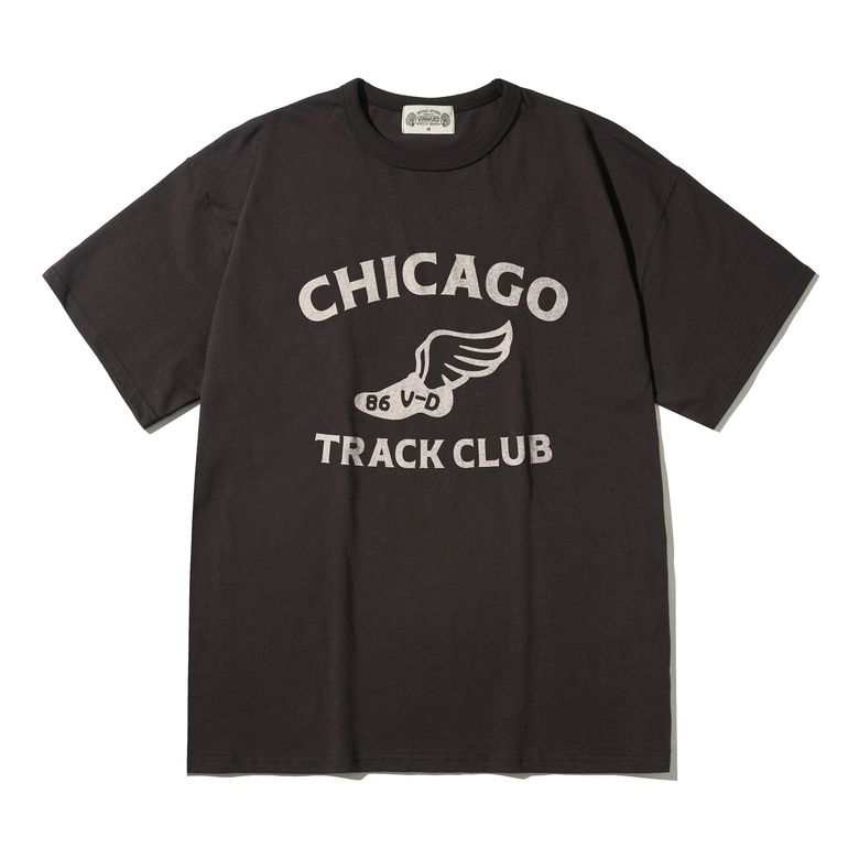 CHICAGO Track Club 시카고 트랙 클럽 빈티지차콜 세미오버핏 티셔츠