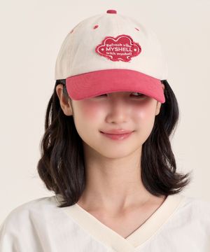 아플리케 투톤 피치 볼캡_20212CP