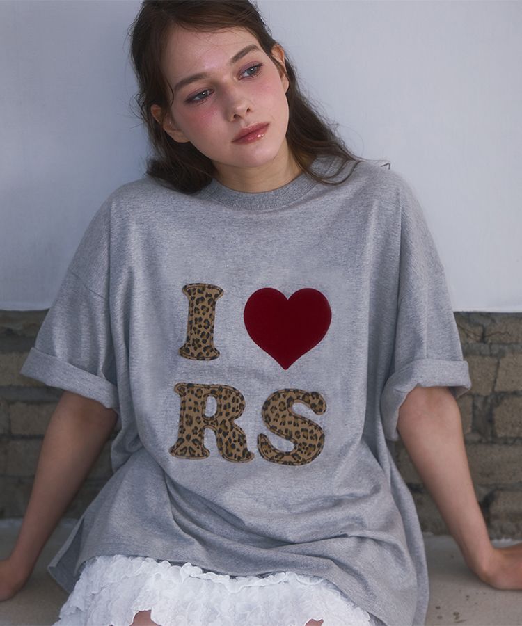 Rose Frantz ♥ Leopard Heart T-shirt /追跡付 MUSINSA公式 | ROSÉ FRANTZ Leopard Heart T-shirt [Gray]