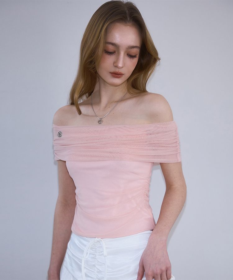 ★ROSEFRANTZ★Sha Layered Off Shoulder T-shirt MUSINSA | ROSÉ FRANTZ Sha Layered Off Shoulder T-shirt [Pink]