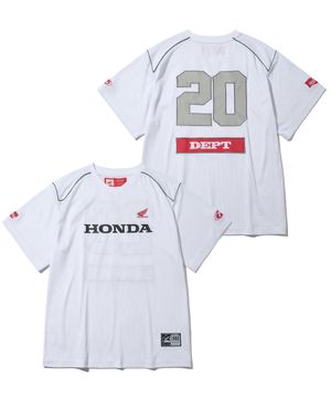 Motorcycle Piping Mesh Short Sleeve White