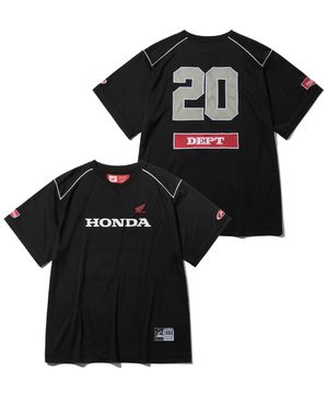 Motorcycle Piping Mesh Short Sleeve Black