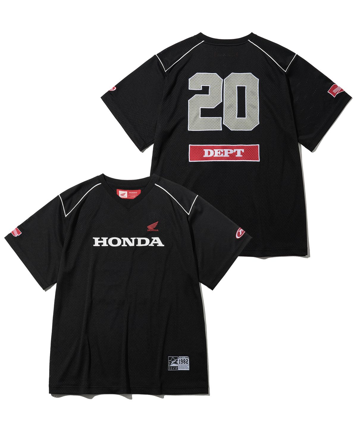 핍스 모터사이클(PHYPS MOTORCYCLE) Motorcycle Piping Mesh Short Sleeve Black