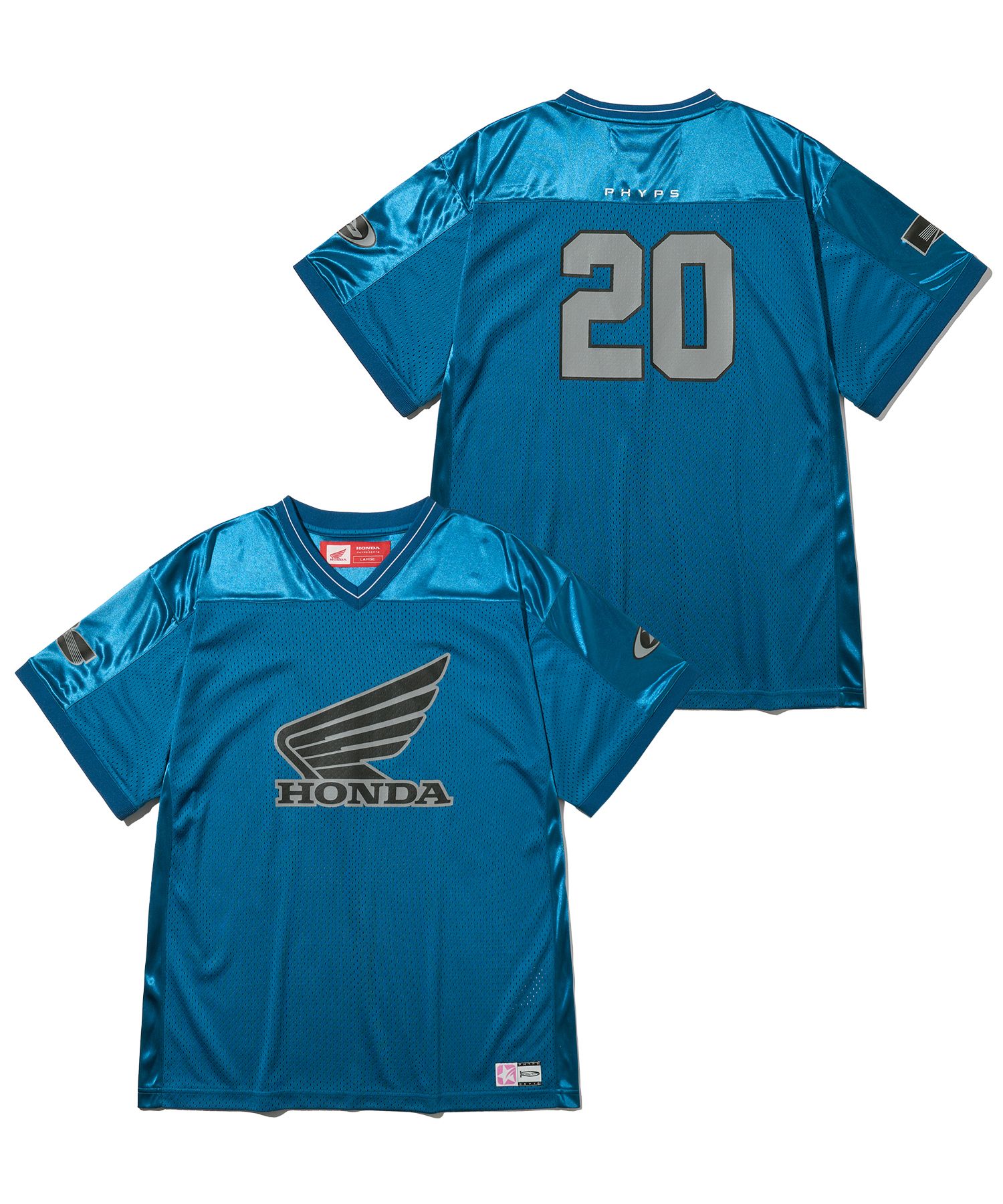 Tシャツ・カットソー HONDA MOTORCYCLE Original Wing logo Mesh Tshirt Blue Green MUSINSA | Honda Motorcycle Original Wing logo Mesh T-shirt