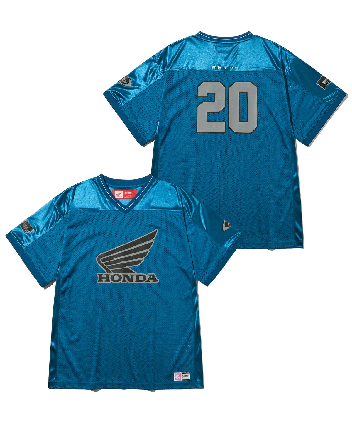 핍스 모터사이클(PHYPS MOTORCYCLE) Original Wing logo Mesh T-shirt Blue Green