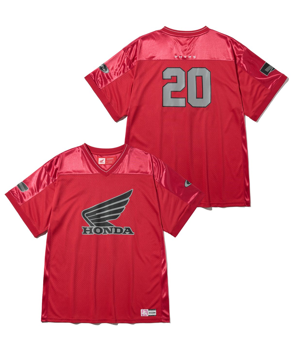 핍스 모터사이클(PHYPS MOTORCYCLE) Original Wing logo Mesh T-shirt Red
