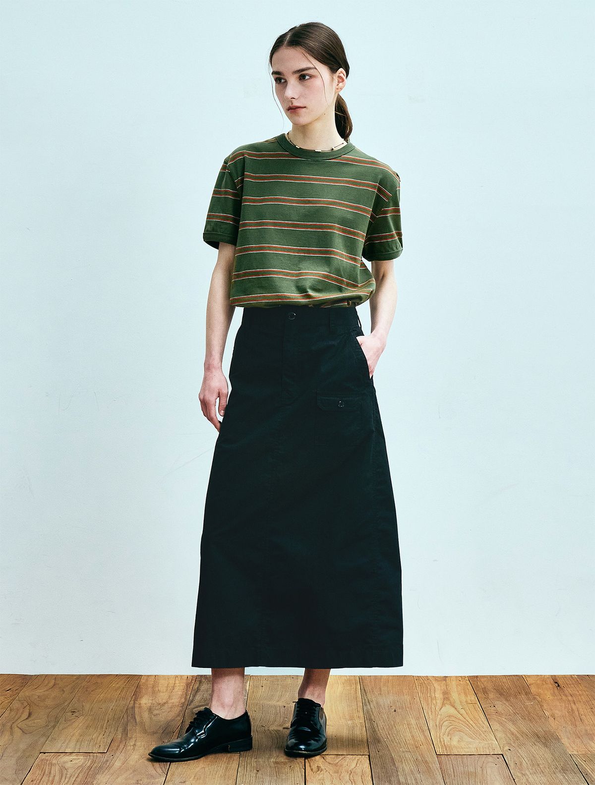 유니폼브릿지(UNIFORM BRIDGE) pocket long skirt(womens) black