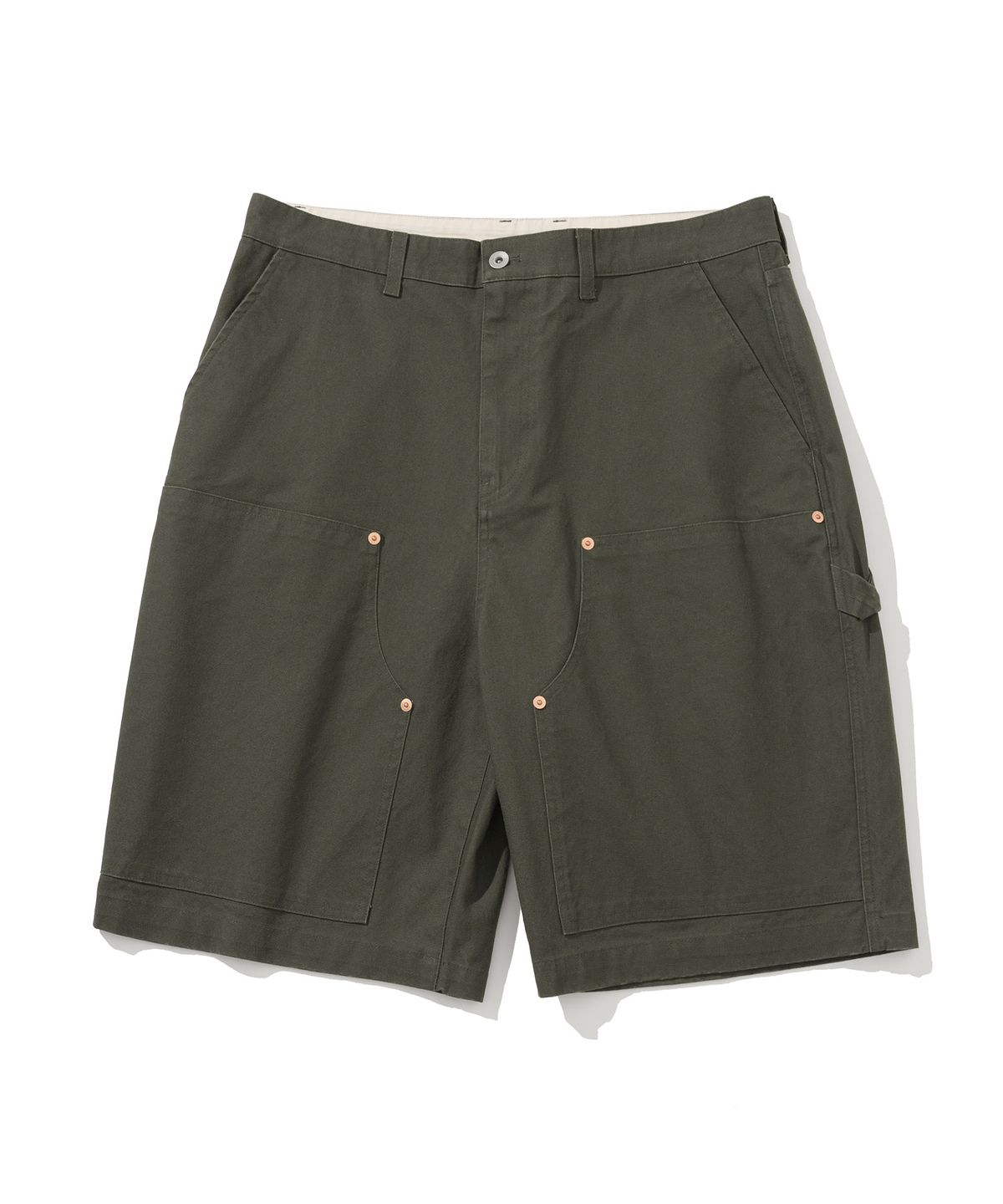 유니폼브릿지(UNIFORM BRIDGE) double knee short pants olive