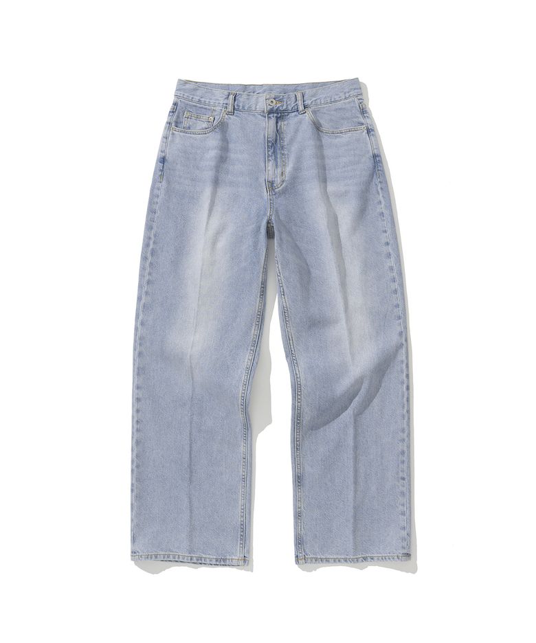 001 washing denim pants 11oz light indigo