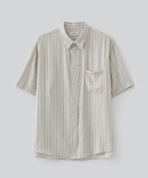 소나 스트라이프 하프 셔츠 (뮤트 베이지)
